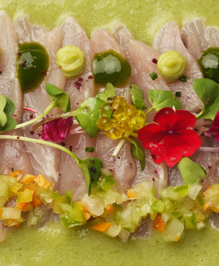 Ceviche gastronomique servi à Amante Ibiza