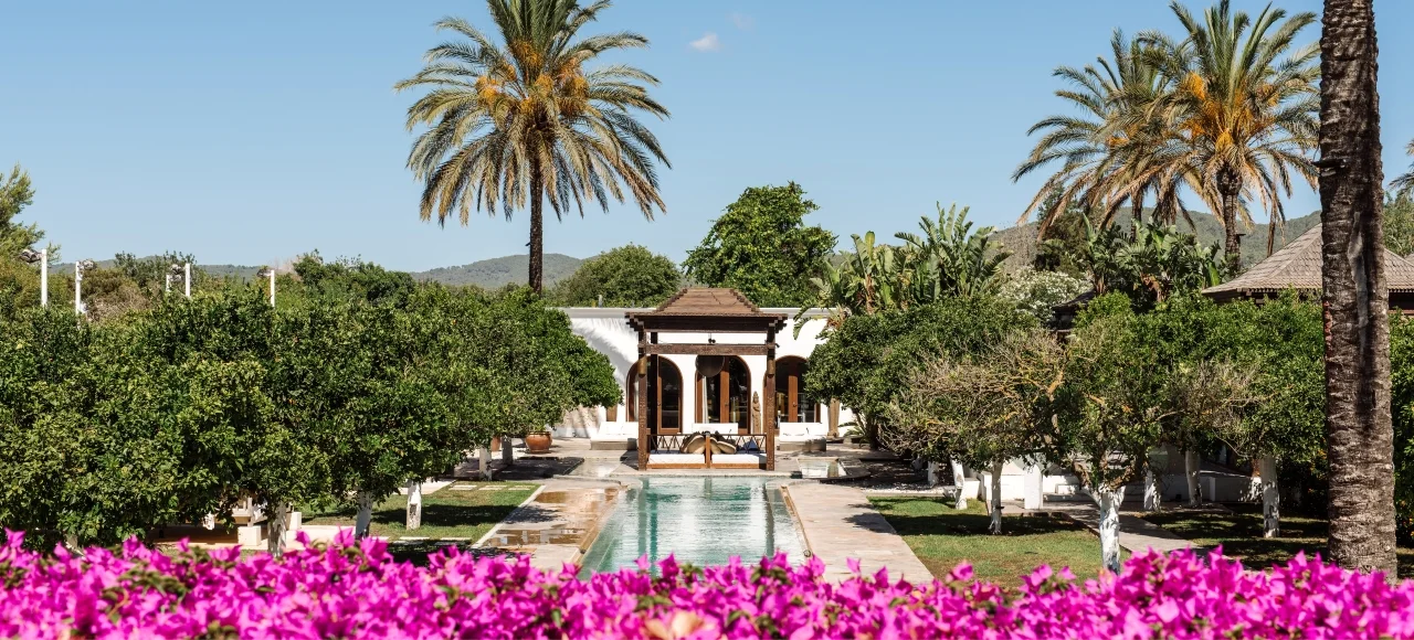 Jardins et bassin Atzaro agrotourisme Ibiza