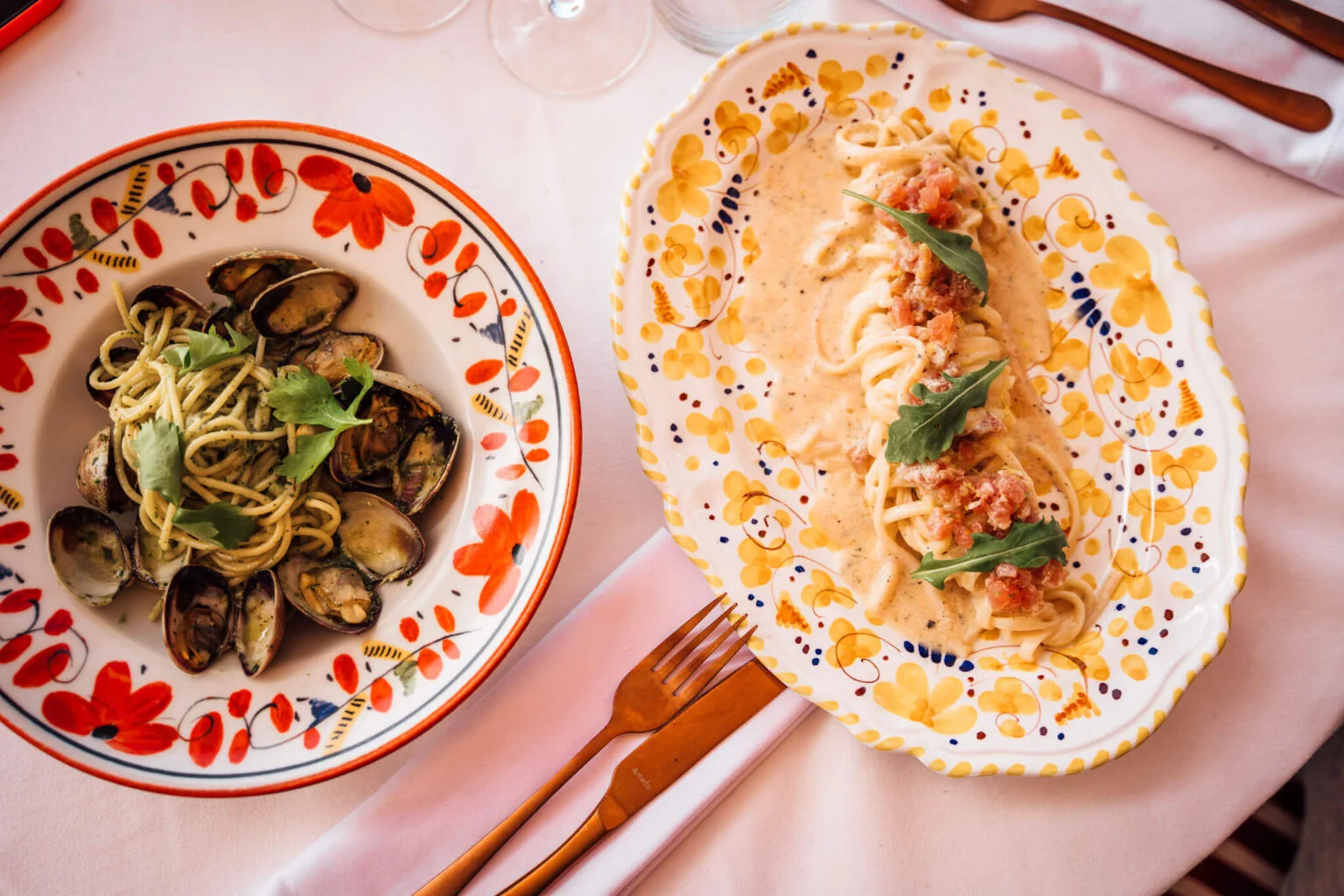 Spaghetti aux palourdes au restaurant Bambino Ibiza