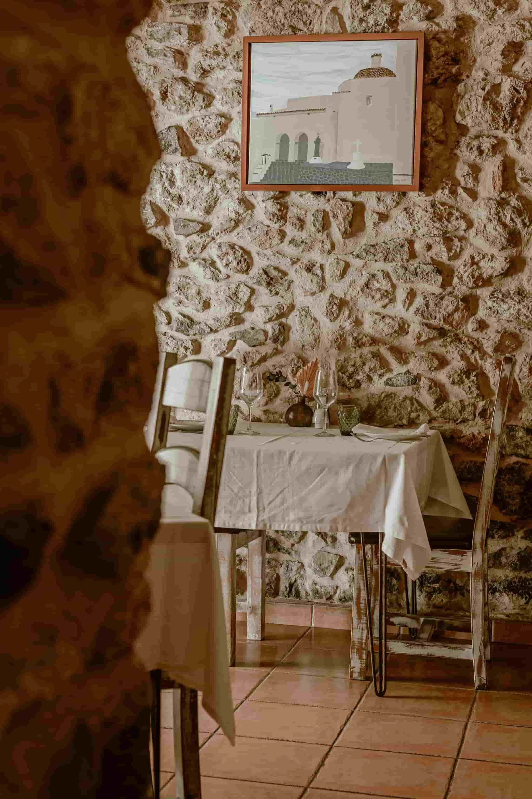 Table dressée du restaurant Es Jardins de Fruitera