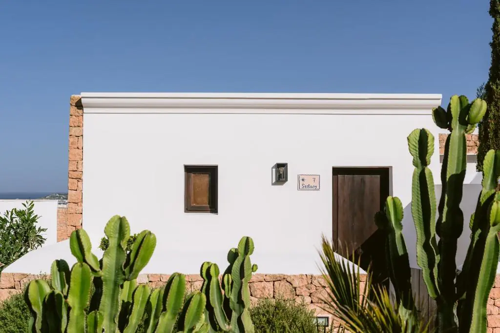 Casa Maca 3 Maison blanche et cactus de l'hôtel Casa Maca à Ibiza