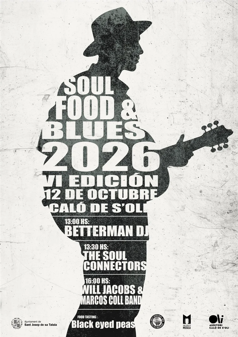 affiche soul food blues 2026 calo de s oli Affiche du Soul Food & Blues 2026 à Caló de s'Oli, Ibiza
