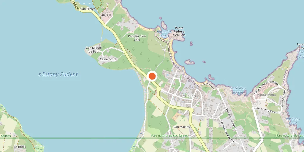 Carte de l'emplacement de Sa Pedrera Suites & Spa à Es Pujols, Formentera