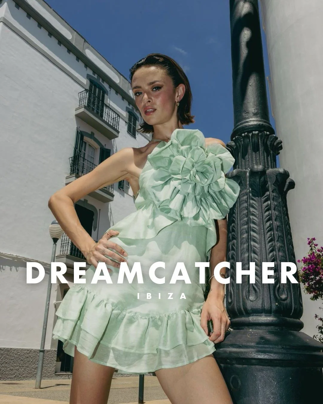 dreamcatcher ibiza robe volants verte Robe courte vert d'eau à volants de la collection Dreamcatcher Ibiza